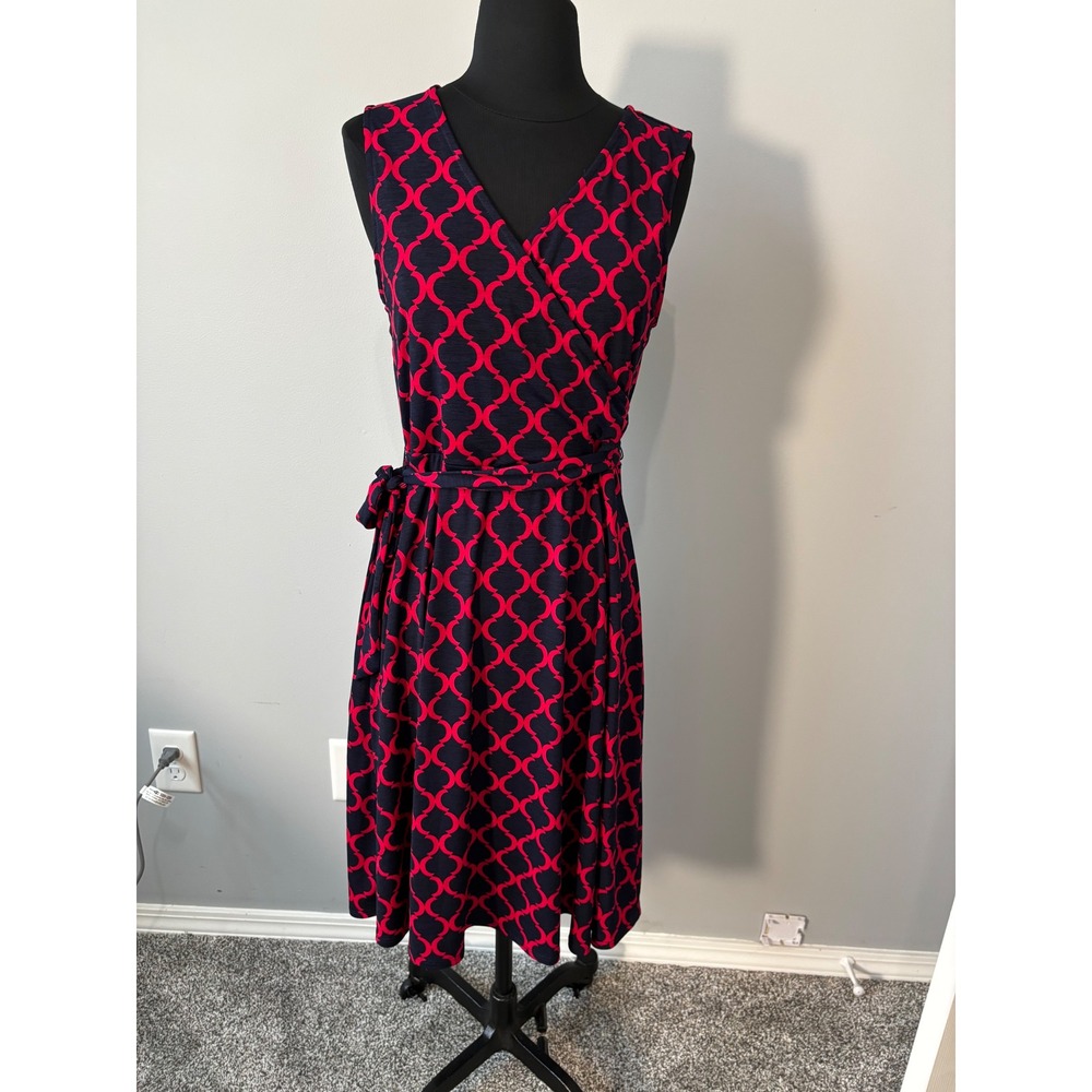41 HAWTHORN KASSIDY‎ Wrap Dress Fit & Flare Sleeveless Geometric Print Size MED